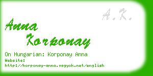 anna korponay business card